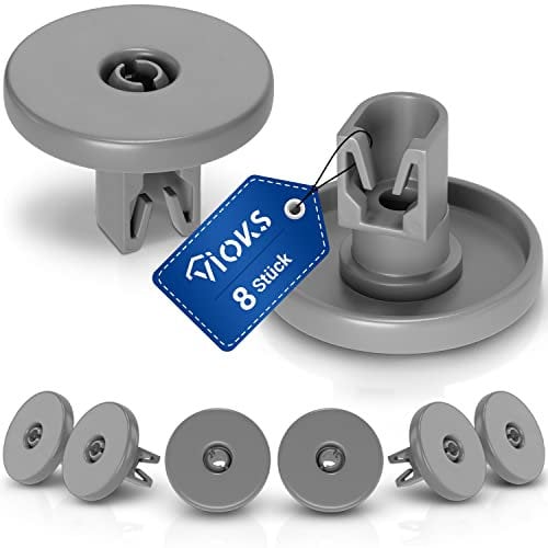 VIOKS 8x Korbrollen Geschirrspüler Unterkorb Ersatz für AЕG Elеctrolux Juno Zanussi 50269971003 5028696500/4 50286965004 Rollen für Spülmaschinenkorb - Spülmaschinen Rollen Unterkorb Hitzebeständig
