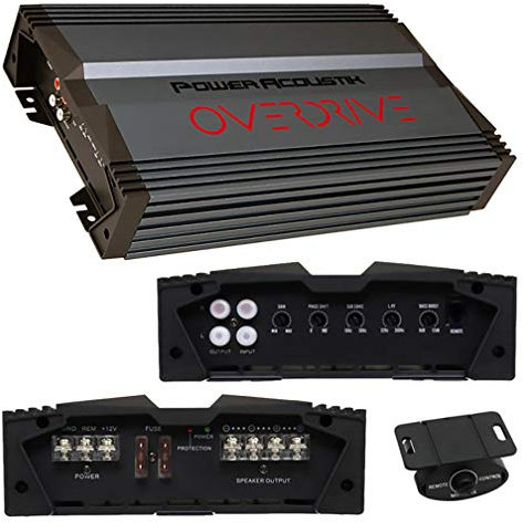 Power Acoustik OD11500 1500W Mono Class A/B Amplifier, 1-ohm Stable, Military Grade PCB, 4g Power Wire & 8g Speaker Wire Outputs, Bass Remote, 1 Channel, Part Number PWA-OD1-1500