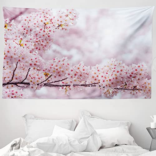 ABAKUHAUS Regenbogen Wandteppich und Tagesdecke, Vibrierende farbige gestreifte aus Weiches Mikrofaser Stoff Waschbar ohne Verblassen Digitaldruck, 230 x 140 cm, Rosa