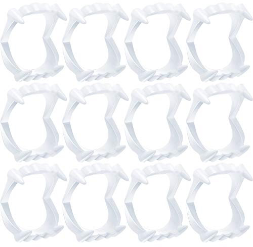 Boao 12 Stücke Kunststoff Vampir Zähne Weiße Zähne Unheimlich Halloween Monster Werwolf Zombie Zähne Halloween Party Kostüm Erwachsene Jugendliche