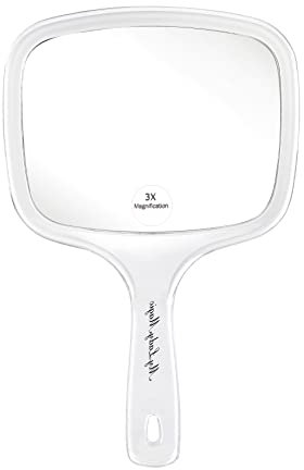 MyLadyMagic Miroir de poche avec grossissement x1 / x3 pour maquillage de beauté (transparent)