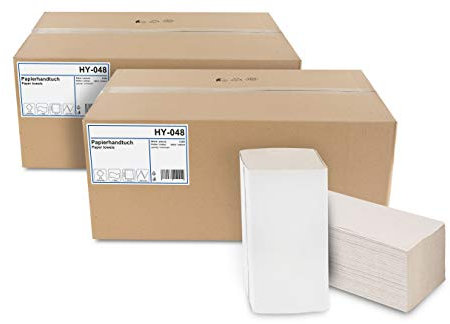 Hypafol Papierhandtücher für Spender | Recycling, 1-lagig, 25 x 23 cm | 10.000 Blatt | ZZ-Falz geeignet für Handtuchspender in Toiletten, Büros, Praxen und Studios