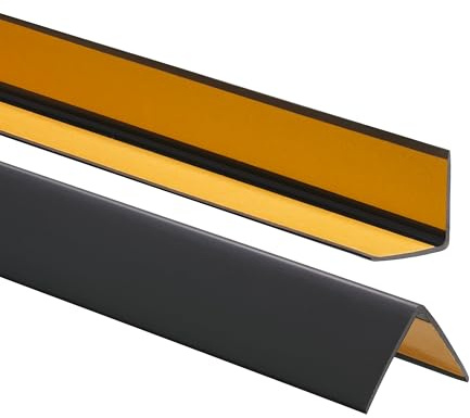 ProfiPVC Winkelprofil selbstklebend aus PVC 35x35mm 110cm Schwarz | Kantenschutz, Kantenschutzprofil aus PVC-Gummi, elastischer Eckschutz, einfache Montage ohne Bohren