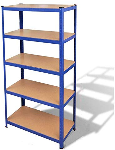 Schwerlastregal Lagerregal Metall, 170 x 75 x 30cm Steckregal mit 5 Regalböden, Höhenverstellbaren Regal - bis 875 kg belastbar, Kellerregal Reifenregal Regalsysteme Werkstattregal, Blau