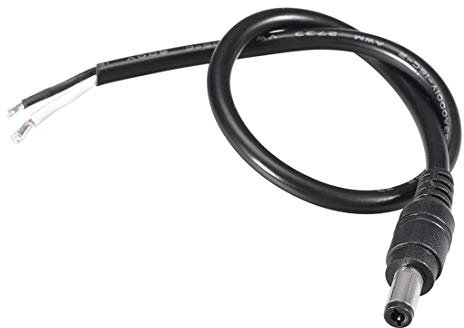 sourcing map 5Stk. DC Strom 5,5mm x 2,5mm 10A 18AWG 30cm Stecker Kabel Verbinder Pigtail