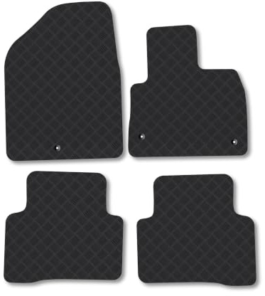 Fits Hyundai Santa Fe (2012-2018) 3mm Rubber Car Mats | Tailored Fit Durable Floor Mats Full Coverage Protection Waterproof Accessories Easy Clean Anti Slip Made in the UK