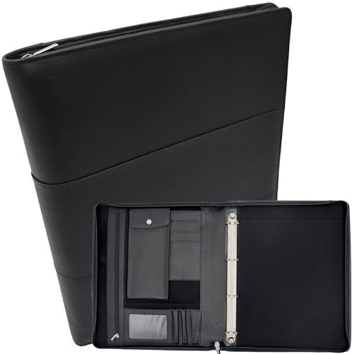 Konferenzmappe A4 Leder,Schreibmappe a4 reißverschluss,dokumentenmappe a4 leder ringbuch, Arbeitsmappe aus Leder, Geschenk für ihn
