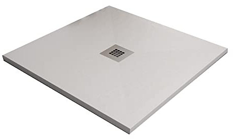 OLIMPO DOCCE - Piatto doccia bianco in marmoresina con griglia inox e Piletta Gratis - STAR PLUS - 70x70