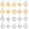 UNICRAFTALE 20pcs 2 Farben Herz Plain Edge Lünette Cups Anhänger Edelstahl Charms Anhänger Lünette Cabochon Einstellungen Für DIY Schmuckherstellung