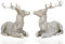B2S BACK2SEASON Rentier Paar Nilan Silber liegend klein edel Weihnachtsdeko Dekoration sammeln Hirsch Kunststein 2er Set
