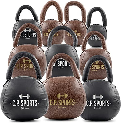 C.P. SPORTS Kettlebell - Kunstleder braun - Gewicht 2kg | für Kraftsport, Cross Training, Fitness, Sport, Workout | robust und abwaschbar | für Damen & Herren, Anfänger & Einsteiger