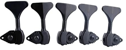 Guyker Bass-Mechanik (3R + 2L) – 1:20 Verhältnis Open Gear Tuners Tuning Key Pegs Ersatz für E-Jazz Gitarre Bass oder Präzisionsinstrumente – Schwarz