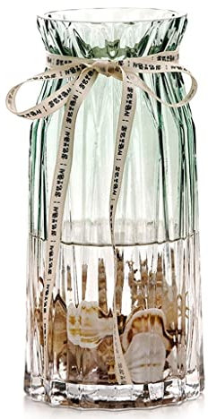 Vase Exquisite transparente Vase Europäische Vertikale Glas Blume Vase Dekor for Home Office Hochzeit Holiday Party Ornamente Esstisch/Küche/Hochzeit Dekorative Blumenvase