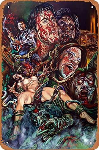 Evil Dead Poster, Horrorfilm-Blechschild, Vintage-Metallschild für Bar, Pub, Zuhause, Café, Wanddekoration, Metallposter, 20,3 x 30,5 cm
