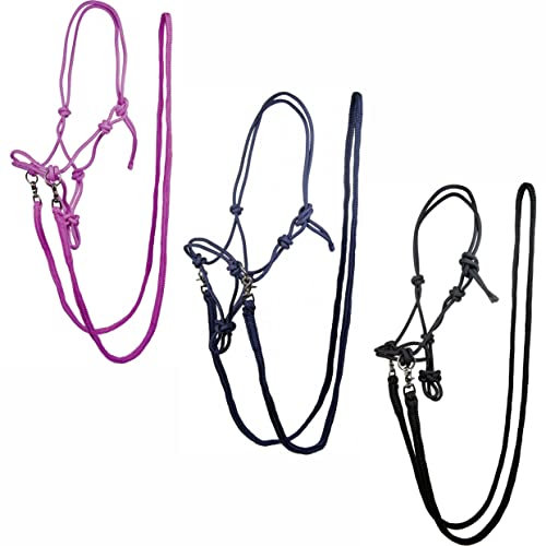 HKM Knotenhalfter mit Zügel Pferdehalfter Pink Pony