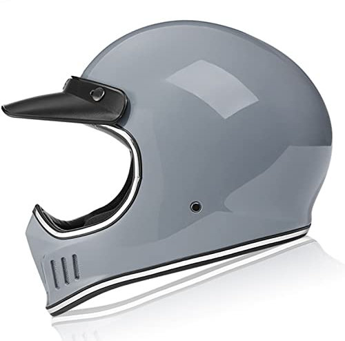 Klassischer Retro Motorradhelm Integralhelm Unisex Erwachsener Retro Integral Motorradhelm, Leichtes Design, ECE-Zugelassener Integralhelm Helm Motorradhelm C,XXL