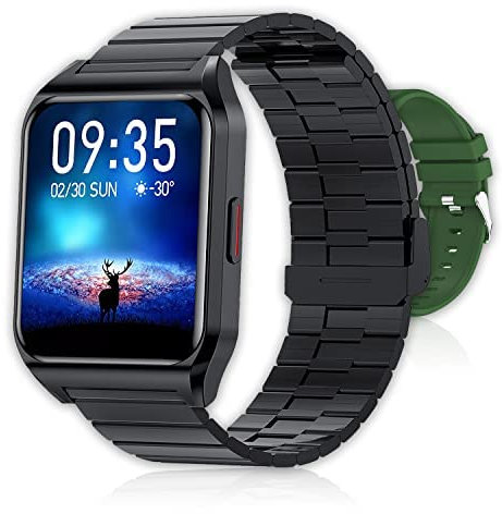 Arikaree Smartwatch Uomo Donna Chiamate E Whatsapp, Orologio Fitness Contapassi Pressione Sanguigna,Smart Watch Digitale Sportivo con Cardiofrequenzimetro da Polso Compatibile con Telefono (Nero)