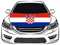 Motorhaubenabdeckung mit Flagge der Republik Kroatien, 1 x 152 cm, 100 % Polyester, elastische Stoffe können gewaschen werden, Motorhaubenbanner