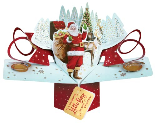Baby Boy's 1st Christmas Card 3D Father Christmas Pop Up Christmas Card Xmas POP062X35