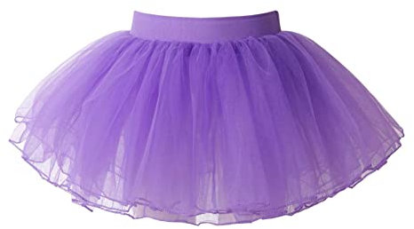Freebily Gonna tutù da Bambina Gonna da Ballo in Tulle Gonne di Danza Classica a 4 Strati per Carnevale Natale Vestito Principessa Matrimonio Compleanno Festa Cerimonia Viola 6-11 Anni