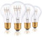 FLSNT Dimmbar E27 LED Warmweiss, A60 LED Spiral Filament Edison Glühbirne Vintage, 4W(Ersetzt 40W), 350LM Deko Glühbirne, 2200K Warmweiß, Klar Glas, 4 Stück