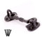 Black Cabin Hook 4-Inch Traditional Cast Iron Fancy Cabin Hook & Eye Silent Catch Door Latch Holder with Screws Silent Cabin Hook for Shed Gate Catch Garden Gate Latch Pack of 1.