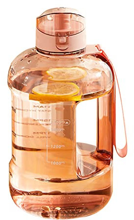 ISAKEN Botella deportiva de 1,5 litros, botella de agua con tapa, botellas grandes, sin BPA, botella de agua para gimnasio, sin fugas, para niños, escuela, camping, ciclismo