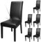 Fuloon Esszimmer Stuhlhussen 4er/6er Set, Wasserdichtes Pu Leder Stretch StuhlBezug Stuhl Hussen Dekor Moderne Spann-Abdeckung