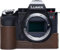 S5 Mark II Case, Zakao Handmade Genuine Real Leather Half Camera Case Bag Cover for Panasonic Lumix S5 Mark II S5II Bottom Opening Version with Hand Strap (Coffee)