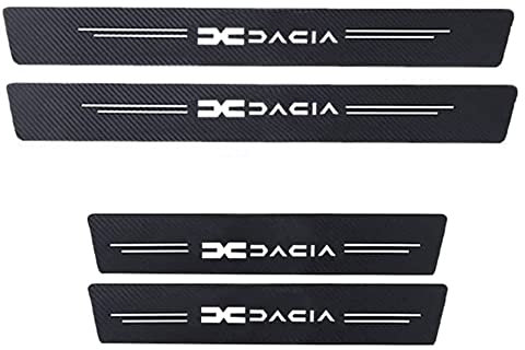 NORSEN 4 Packung Auto Einstiegsleisten Carbon Kratzfest Aufkleber, Verschleißplatte Trittschutz Zubehör,Für Dacia Spring Lodgy Dokker Duster Logan Sandero Stepway