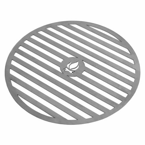 Cookking – Grillplatte aus Edelstahl für Feuerschale von 82 cm bis 102 cm mit einem Rost 40 bis 50 cm – Ø 102 cm