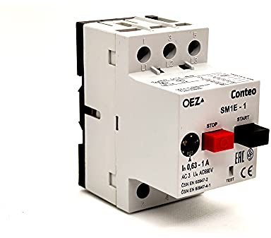 Motorschutzschalter bis 400V AC 3-phasig Einstellbereich von 0,63-1A max. 0,25kW Motor-Starter Drehstrom