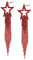 EVER FAITH Stern Quasten Ohrringe für Damen Mädchen Tassel Dangle Strass Kristall lange Wasserfall Perlen Fransen Kronleuchter Tropfen Statement Hochzeit Schmuck Rot Rot-Ton