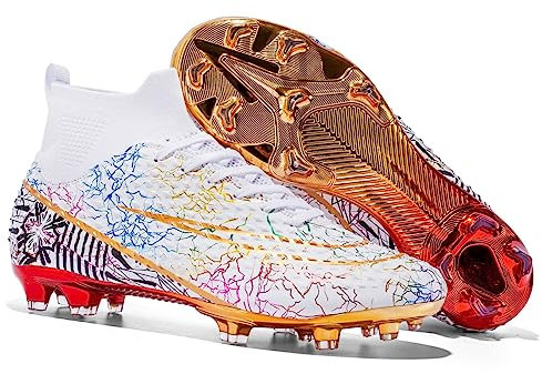 AMLCWZ Fußballschuhe Spike für Männer - High Top Sportliche Wettkampf Trainingsschuhe für Draußen und Hallenfußball - Jungen Jugend Unisex