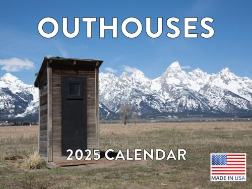 Outhouse-Kalender 2025, Monats-Wandkalender, 12 Monate, hergestellt in den USA