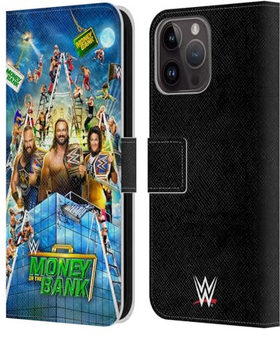 Head Case Designs Offizielle WWE Braun, Drew & Bayley 2020 Money In The Bank Leder-Wallet-Hülle Kompatibel mit Apple iPhone 15 Pro Max