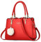 DEEVORCA Classico Donna Borsa a Mano Elegante Borse Tote con Moda Pompon Pendante Borsa a Tracolla per Lavoro Shopping Viaggio Quotidiano PU Pelle Donna Grande Capacità Borse Messenger Rosso
