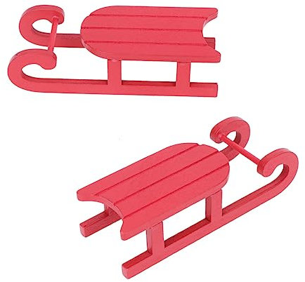 Amosfun 2 STK Holzschlitten Dekor Tischplatte Aus Kunstharz Weihnachtsdekoration Für Den Schreibtisch Santa-Schlitten-skulptur Hängende Verzierung Der Weihnachten Kamin Hölzern Mini