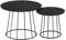 VASAGLE Couchtisch rund, 2er Set, modern, runder Beistelltisch, mit Stahlgestell, für Wohnzimmer, Schlafzimmer, ebenholzschwarz LCT045B56