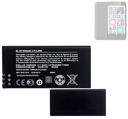HIGHAKKU Ersatzakku Batterie BL-5H kompatibel mit No-kia Lumia 630 635 636 638