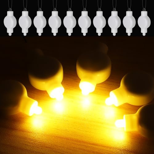 10 x LED Laternenlichter, LED Ballonlichter Warmweiß, Mini LED Lampions LED Papierlampe Lichterkette mit Batterie, Mini LED Licht für Hochzeit Deko, Party, Halloween, Weihnachten
