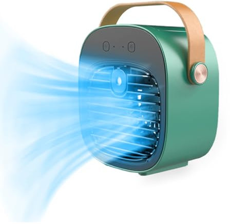 Portable Air Conditioners,6000mAh Rechargeable Mini Air Conditioner,USB Small Personal AC Unit,3-Speed Quiet Evaporative Air Cooler for Room,Office,Bedroom,Study,Travel,Tent,Desk,Indoor,Outdoor(Green)