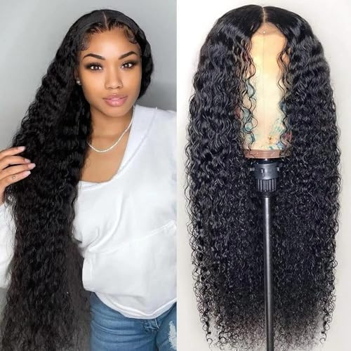 4x4 kinky curly Hd Lace Front Echthaar Perücke Schwarz Frauen Wig Human Hair Perücke Damen Echthaar Mit Babyhaar 180% Density Natural Black Color For Black Women 22 zoll