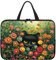 Belidome Laptop-Hülle für Mädchen, Motiv: schwarze Katze, Blumenmuster, tragbare Computer-Tragetasche mit Griff, 38,1 cm (15 Zoll)