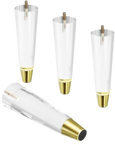 QUARKZMAN Acryl Möbelfüße 4Stk 200mm/7.87 Lang Ersatz Sofa Füße Kabinett Modern Klar Dekor Heimwerker für Sofa Bank TV Ständer Stuhl Kommode
