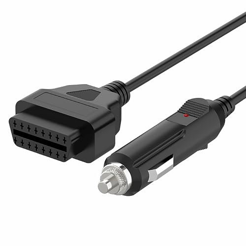 Bolwins J56CS OBD2 zu Zigarettenanzünder Adapter 12V – 16-Pin OBDII Buchse auf DC Stromkabel 100cm – Stromversorgung für HUD GPS Speichergeräte Diagnosegerät