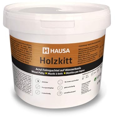 HAUSA Holzkitt 5 kg Erle Holzspachtelmasse, Kitt für Holz, Holzspachtel/Füllmasse zum Reparieren von Holzschäden gebrauchsfertig ausgezeichnete Füllkraft schnelltrocknend rissbeständig