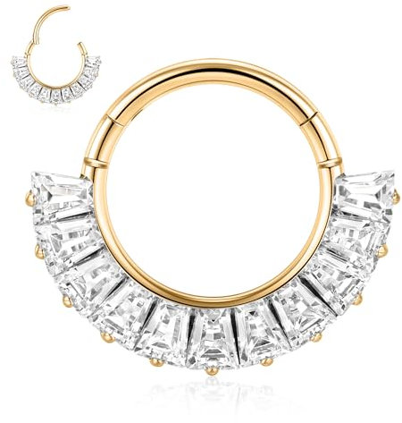 AROWRO Tragus Helix Septum Nasen Conch Rook Daith Piercing Ring - Chirurgenstahl 16G 8mm Gold