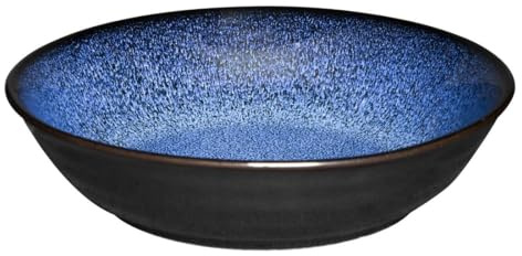Olympia Luna Midnight Blue Stoneware Coupe Bowls 210mm, Pack of 4, 210x52mm | Provides versatile serving options for professional catering, with a durable glaze built to withstand busy commercial use.