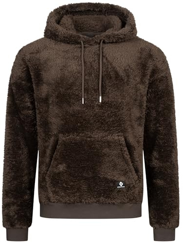 Höhenhorn Bärg Hoodie Teddyfleece Herren Kapuzen Braun Gr. 5XL